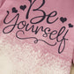 Girls BE YOURSELF T-Shirt and Bell Bottom Jeans Set