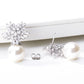 Snowflake Crystal Pearl Earrings