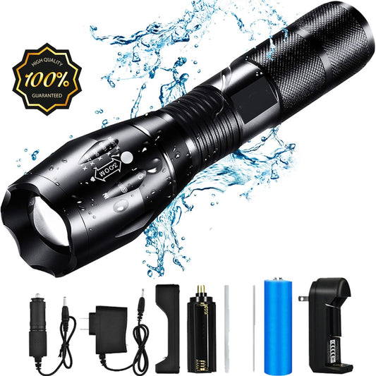 8000LM Powerful Waterproof LED Tactical Flashlight