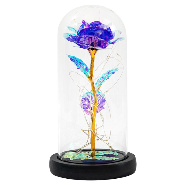 Enchanted Rose Fairy Lights In Glass