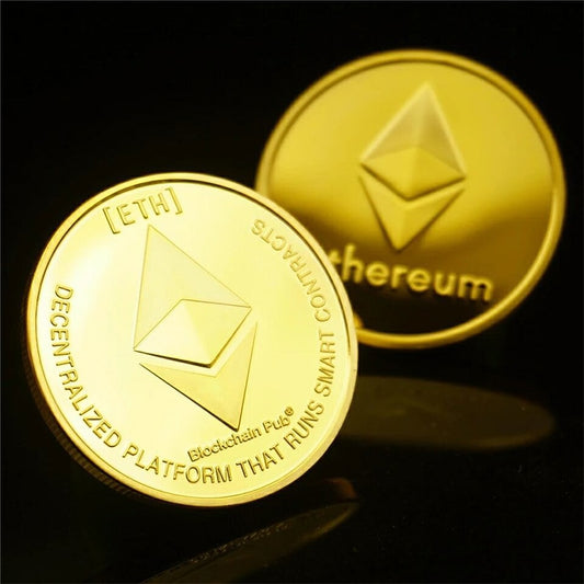 Ethereum Commemorative Coin Gold Plated Collectible