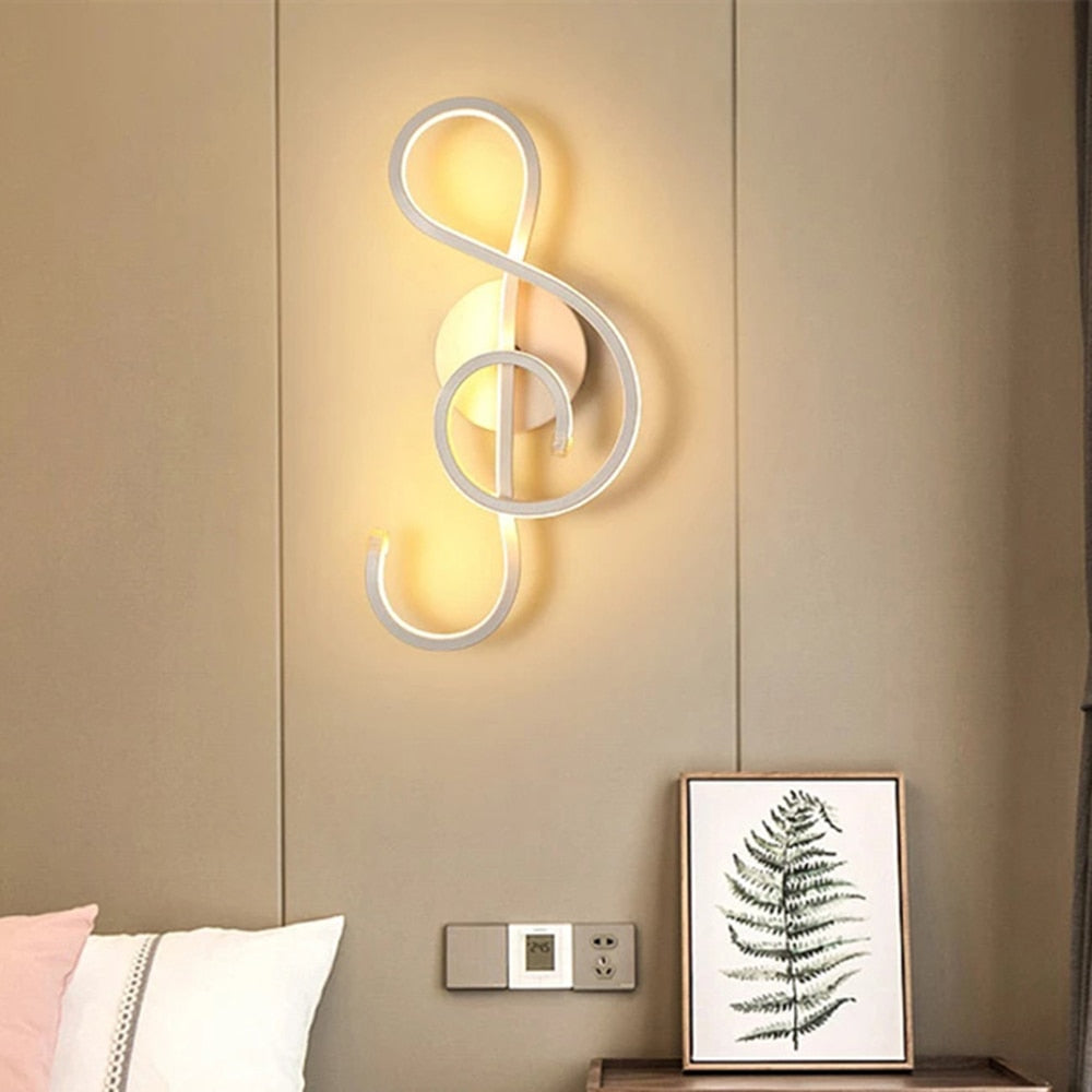 Design Art Musical Note Wall-Mounted Lamp